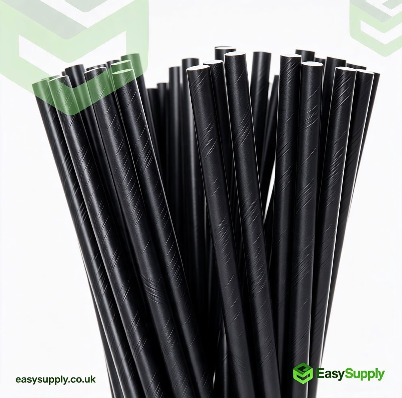 Black paper smoothie straws view 4