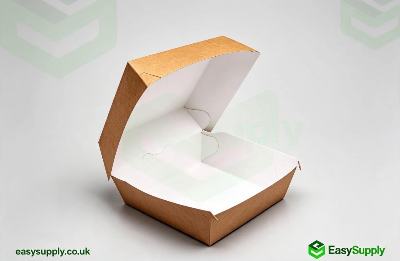 Kraft burger box open clamshell
