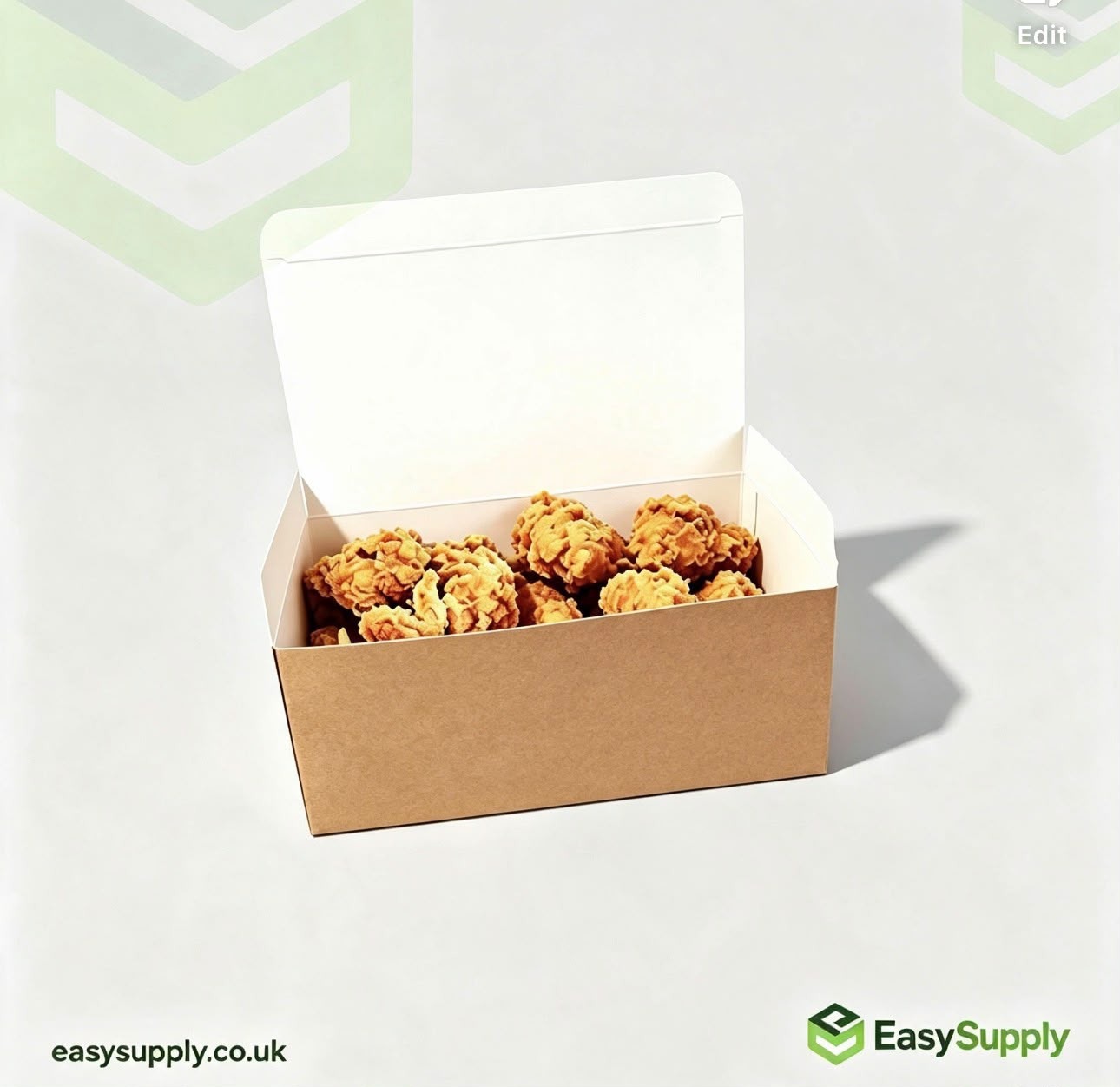 FC1 kraft chicken box open with chicken