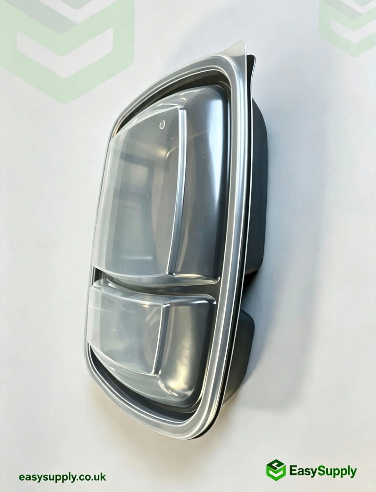 Clear PP lid on black container side