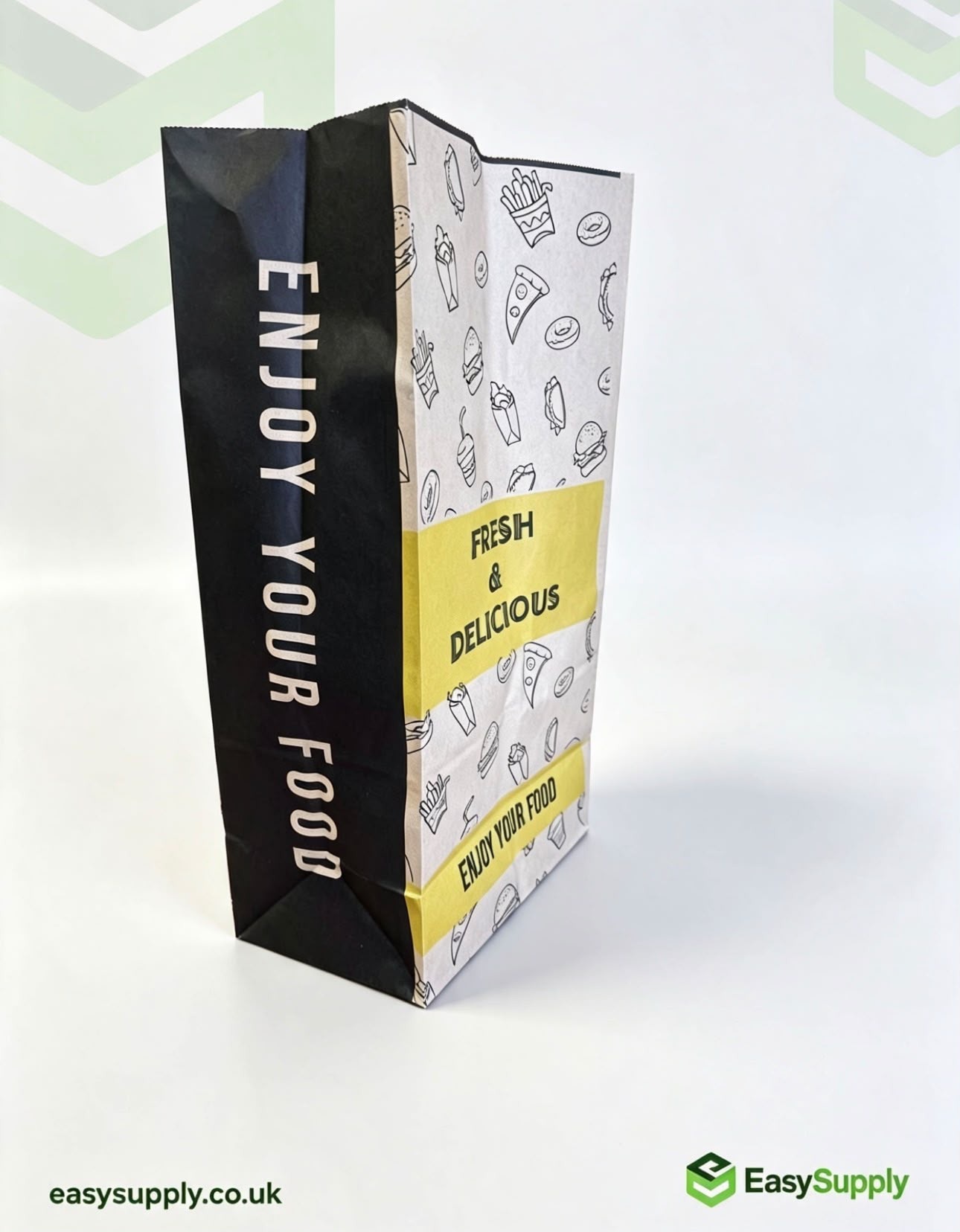 R8 brown takeaway bag side view