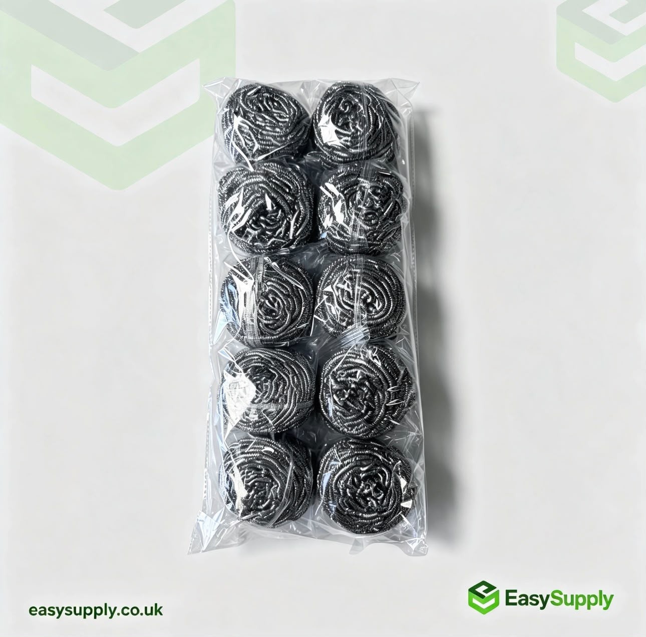 Pack of 10 stainless steel spiral scourers